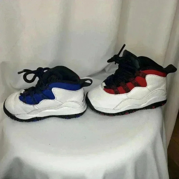 Nike Air Jordan 10 X MID Retro GS Olympians Size 6C Red White Blue Sneakers Shoe - Picture 3 of 14